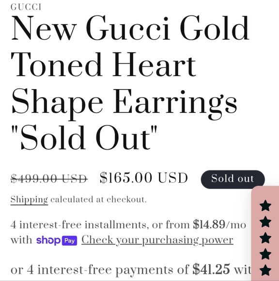 Gucci Gold Toned Heart Shape Earrings - Picture 6 of 6